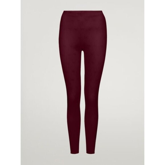 Wolford Pants - WOLFORD Net Vegan Leather Leggings Port Royale WINE BURGUNDY Size 38 NWT